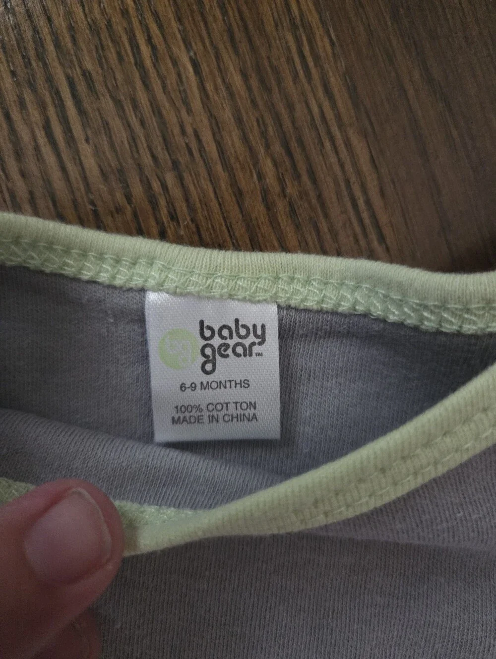 Baby Gear 6/9M Green And Grey Bodysuits